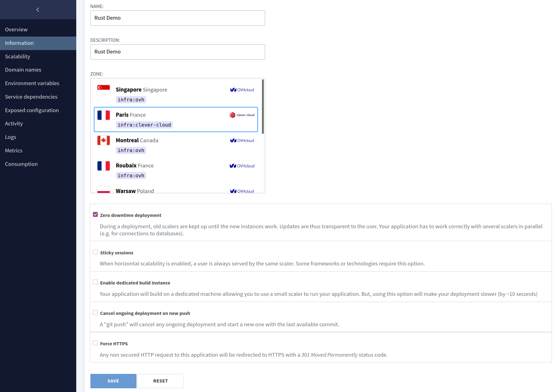 Edit your application